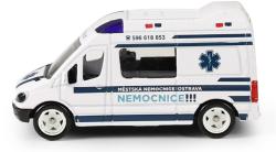 Auto sanitka Ostrava kovová ambulance volný chod v plastovém boxu