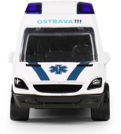 Auto sanitka Ostrava kovová ambulance volný chod v plastovém boxu