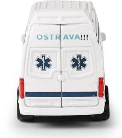 Auto sanitka Ostrava kovová ambulance volný chod v plastovém boxu