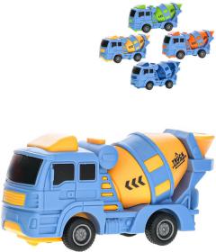 Auto stavební míchačka 10cm jezdící po stlačení plast 4 barvy