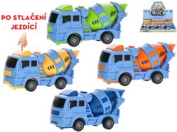 Auto stavební míchačka 10cm jezdící po stlačení plast 4 barvy