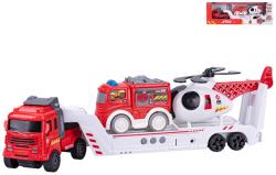 Auto tahač na setrvačník hasičský set s autem a vrtulníkem na baterie Zvuk