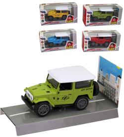 Auto terénní Jeep kovový off road zpětný chod hrdinové silnic 4 barvy Auto terénní Jeep kovový off road zpětný chod hrdinové silnic 4 barvy