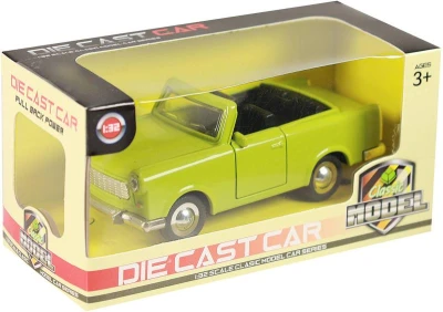 Auto Trabant kabriolet retro kovový na setrvačník v krabici 2 barvy
