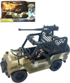 Auto vojenské průzkumné army vozidlo set s figurkou a doplňky plast