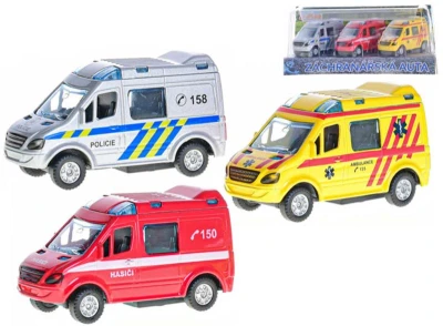 Auto záchranné složky kovové 8cm set 3ks zpětný chod blister Auto záchranné složky kovové 8cm set 3ks zpětný chod blister