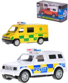 Auto záchranné složky policie hasiči záchranka zpětný chod 3 druhy kov Auto záchranné složky policie hasiči záchranka zpětný chod 3 druhy kov