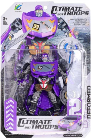 Auto závodní/bojový robot s transformací 2v1 transrobot s přeměnou 2 barvy