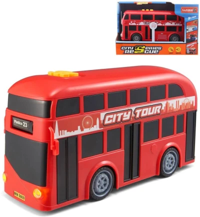 Autobus červený dvoupatrový doubledecker na baterie Světlo Zvuk Autobus červený dvoupatrový doubledecker na baterie Světlo Zvuk