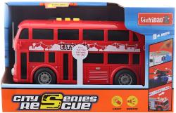 Autobus červený dvoupatrový doubledecker na baterie Světlo Zvuk