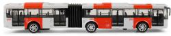 Autobus kovový červený kloubový PID Praha MHD zpětný chod