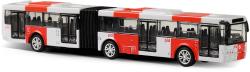 Autobus kovový červený kloubový PID Praha MHD zpětný chod