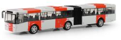 Autobus kovový červený kloubový PID Praha MHD zpětný chod