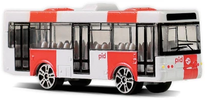 Autobus kovový červený PID Praha MHD volný chod
