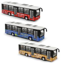 Autobus kovový otvírací dveře 3 barvy na výběr