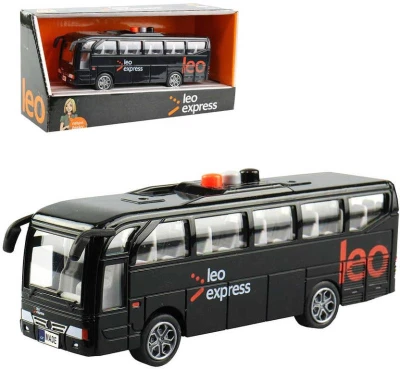 Autobus Leo Express 16cm hlášení řidiče a stewardky CZ na baterie Světlo Zvuk Autobus Leo Express 16cm hlášení řidiče a stewardky CZ na baterie Světlo Zvuk