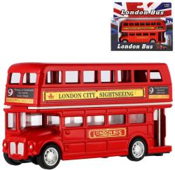 Autobus Londýn červený kovový patrový doubledecker zpětný chod