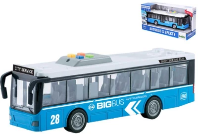 Autobus městský vyhlídkový 29cm na setrvačník Světlo Zvuk plast v krabici Autobus městský vyhlídkový 29cm na setrvačník Světlo Zvuk plast v krabici