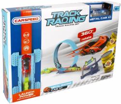 Autodráha s loopingem akční herní set s kovovým autíčkem a překážkami