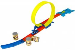 Autodráha s loopingem akční herní set s kovovým autíčkem a překážkami