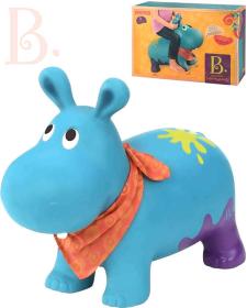 B-Toys Baby hopsadlo nafukovací hroch Hanky Pants skákadlo set s pumpičkou