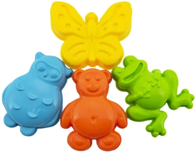 Bábovky na písek baby formičky zvířátka set 4ks mix barev plast