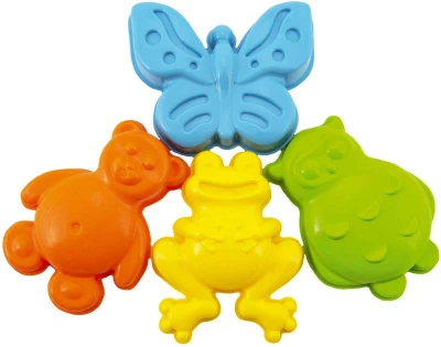Bábovky na písek baby formičky zvířátka set 4ks mix barev plast