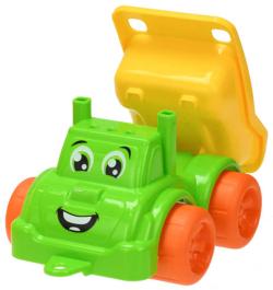 Baby autíčko veselé 21cm sklápěčka s obličejem na písek 3 barvy plast