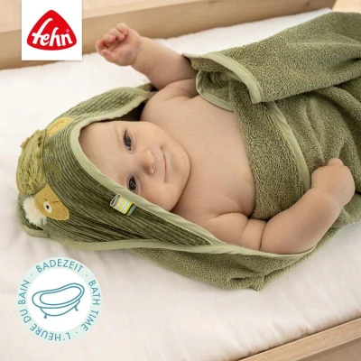 Baby Fehn Ručník s kapucí chameleon Crazy khaki