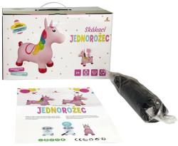Baby hopsadlo nafukovací jednorožec růžový set skákadlo s pumpičkou