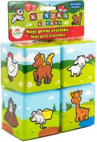 Baby kostky kousací soft měkké moje první zvířátka set 4ks pro miminko Baby kostky kousací soft měkké moje první zvířátka set 4ks pro miminko