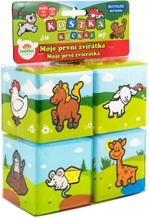 Baby kostky kousací soft měkké moje první zvířátka set 4ks pro miminko Baby kostky kousací soft měkké moje první zvířátka set 4ks pro miminko