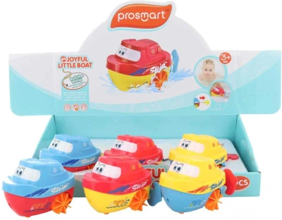 Baby loďka do vane s tvárou naťahovacia 10cm do vody 3 farby plast Baby loďka do vane s tvárou naťahovacia 10cm do vody 3 farby plast