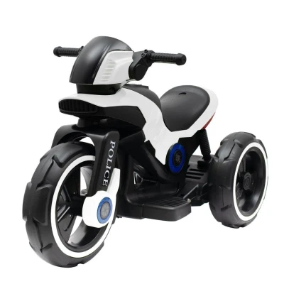 BABY MIX Dětská elektrická motorka POLICE bílá