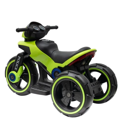 BABY MIX Dětská elektrická motorka POLICE zelená