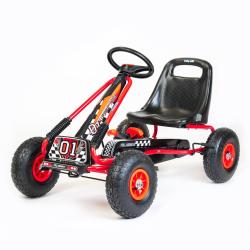 BABY MIX Dětská šlapací motokára Go-kart Razor červená