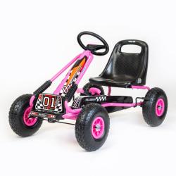 BABY MIX Dětská šlapací motokára Go-kart Razor růžová