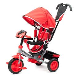 BABY MIX Detská trojkolka s LED svetlami Lux Trike červená