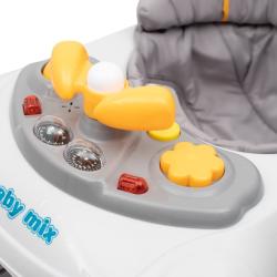 BABY MIX Dětské chodítko s volantem a silikonovými kolečky