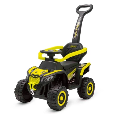 Baby Mix Dětské elektrické odrážedlo Ruggy s vodící tyčí žluté Baby Mix Dětské elektrické odrážedlo Ruggy s vodící tyčí žluté