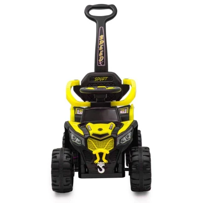 Baby Mix Dětské elektrické odrážedlo Ruggy s vodící tyčí žluté
