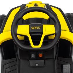 Baby Mix Dětské elektrické odrážedlo Ruggy s vodící tyčí žluté