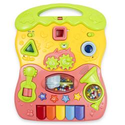 BABY MIX Dětské hrající chodítko růžové
