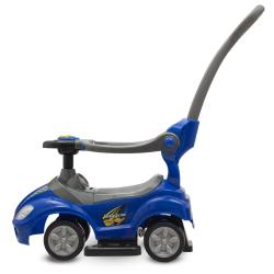 Baby Mix Dětské odrážedlo s vodící tyčí 3v1 Mega Car modré
