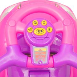 Baby Mix Dětské odrážedlo s vodící tyčí 3v1 Mega Car růžové