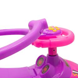 Baby Mix Dětské odrážedlo s vodící tyčí 3v1 Mega Car růžové