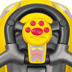 Baby Mix Dětské odrážedlo s vodící tyčí 3v1 Mega Car žluté