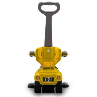 Baby Mix Dětské odrážedlo s vodící tyčí 3v1 Mega Car žluté