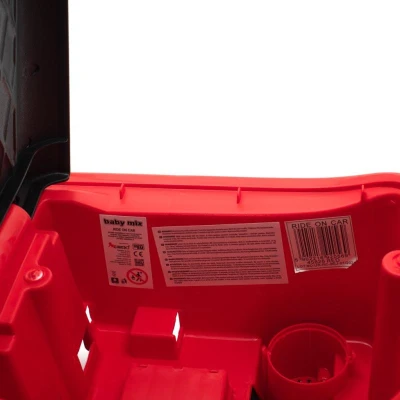 BABY MIX Dětské odrážedlo se zvukem a vodící tyčí HASIČI červené