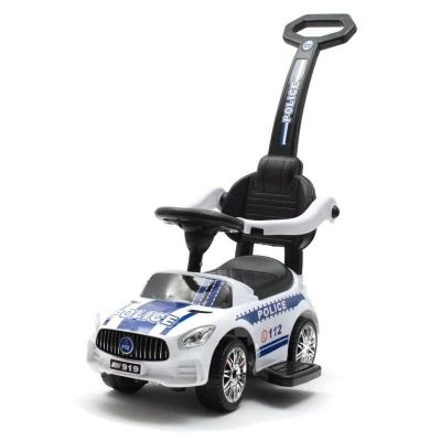 BABY MIX Dětské odrážedlo se zvukem a vodící tyčí POLICE bílé BABY MIX Dětské odrážedlo se zvukem a vodící tyčí POLICE bílé